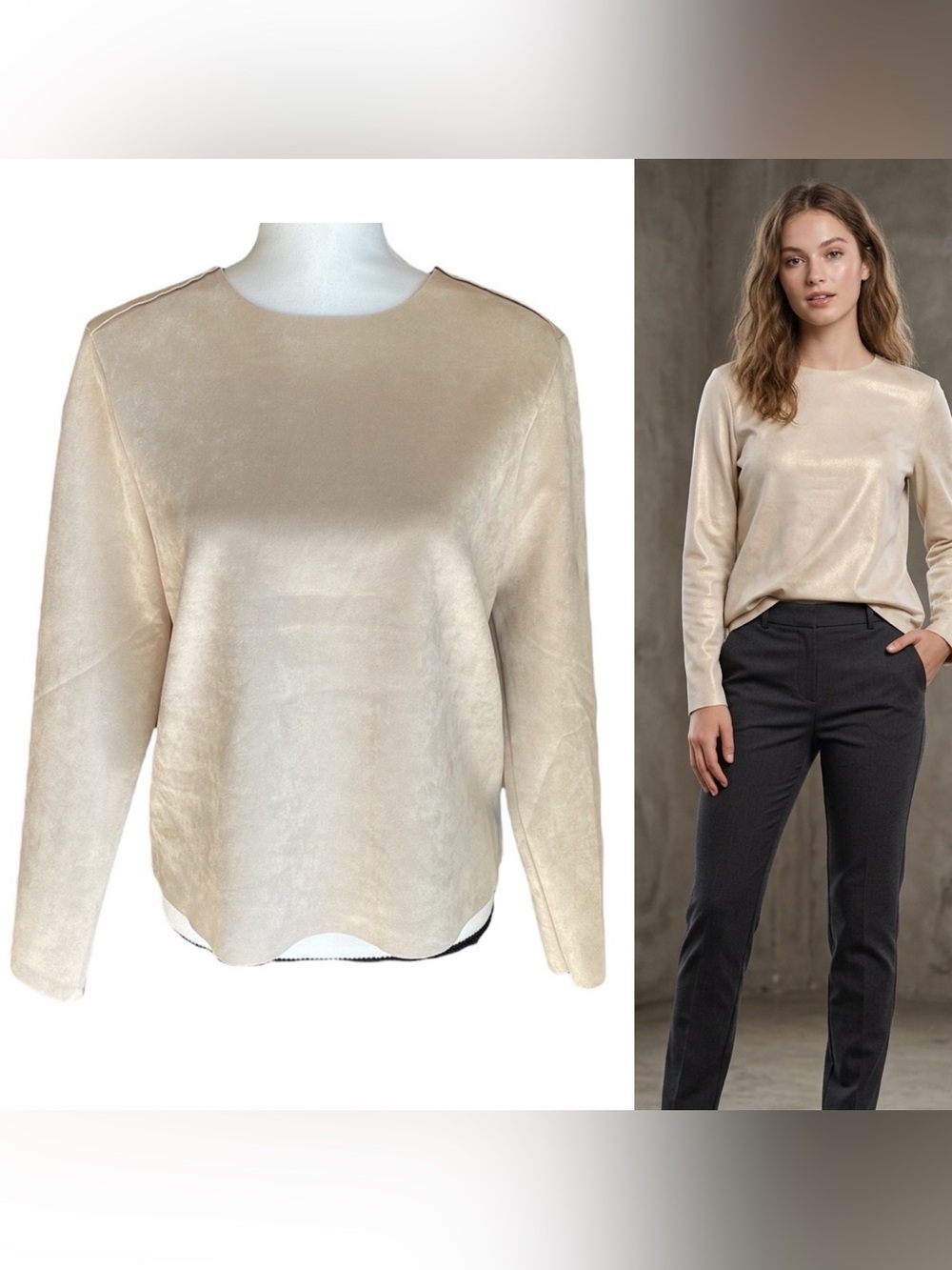 NWT Philosophy Faux Leather Top M